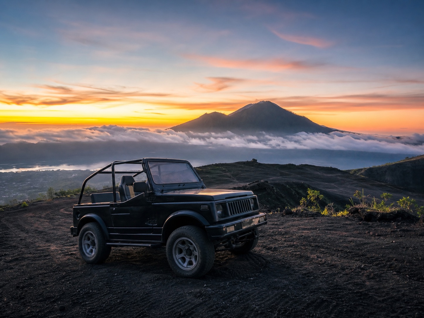 Mount Batur sunrise jeep at a volcanic viewpoint